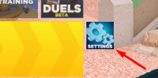 Settings icon to open the redeem code interface