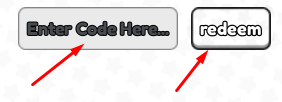 Enter Code Here box and redeem button to redeem codes in Airplane Training