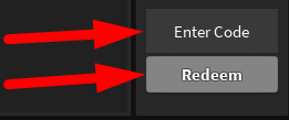 The code redeeming interface in Ally's Murder Mystery