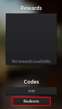 Alone Battle Royale redeem button
