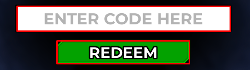 Animatronic Nights enter codes box and redeem button