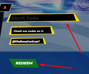 The Input Code box and REDEEM button in Anime Ball