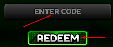 ENTER CODE box and REDEEM button to redeem codes in Anime Dungeons