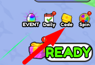 The Code button in Anime Ninja Simulator