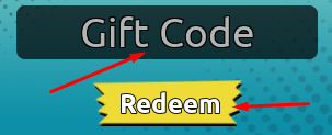 Gift Code box and Redeem button to redeem codes in Anime Souls