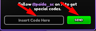 The code redeeming interface in Anime Souls Simulator X
