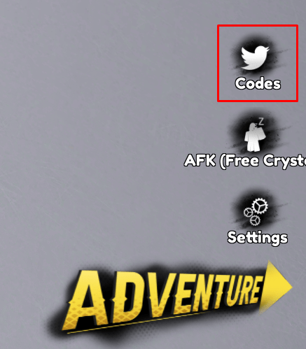 Anime Warriors codes button