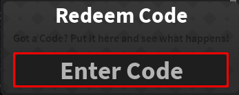Arena: Tower Defense enter codes box