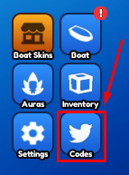 Aura Farm Boat Racing codes button