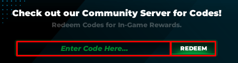 Baseball Universe 9v9 enter codes box and redeem button
