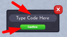 The code redeeming interface in Beach Paradise Tycoon