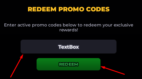 The TextBox box and REDEEM button in BitBall Z