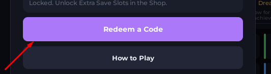 The Redeem a Code button in BitPiece