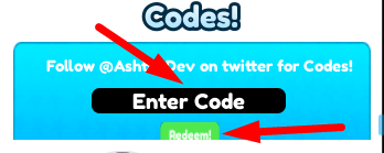 The code redeeming interface in Blow a Bubble