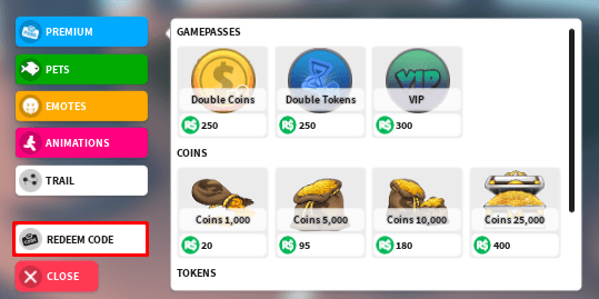 Blox Adventures Redeem Code button