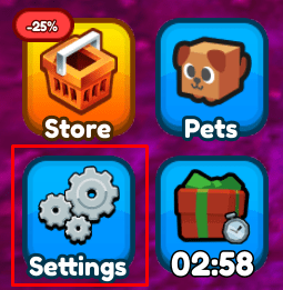 Bomb Digging Simulator settings button