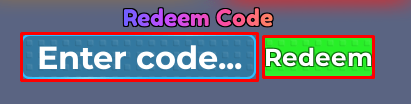 Brainrot Card Battles enter codes box and redeem button