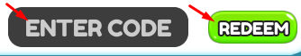The "ENTER CODE" box and REDEEM button in Bridging to New World