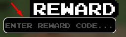 The ENTER REWARD CODE... box in Bugmon