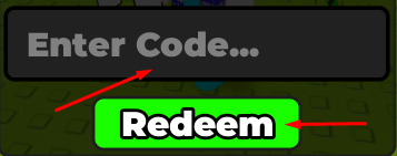 Enter Code box and Redeem button to redeem codes in Build A Keyboard