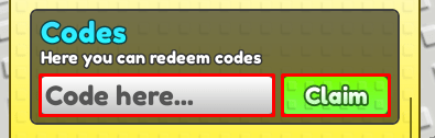 Build A Pet Factory enter codes box and claim button