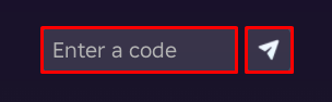 Build Your Factory Tycoon enter code box and arrow button