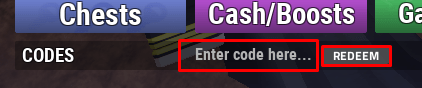 Bunker Tycoon enter codes box and redeem button