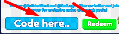 The code redeeming interface in Cameraman Race Simulator