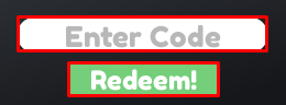 Camper Van enter codes box and redeem button
