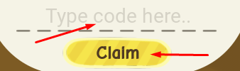 Type code here and Claim button to redeem codes in Camping with 99 Cats