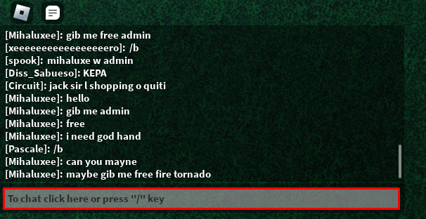 Cardborn RNG chat box