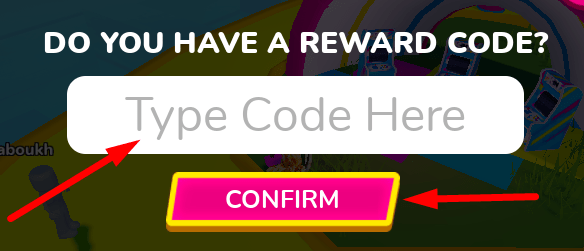 The code redeeming interface in Cartoon Network Game On