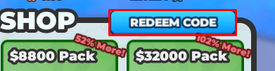 Case Paradise redeem code button