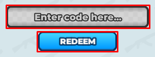 Case Paradise enter codes box and redeem button