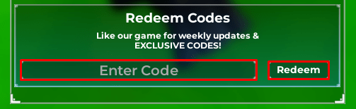 Case Simulator RNG enter codes box and redeem button