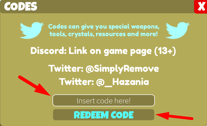 The code redeeming interface in Castaway
