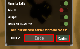 Cultivation RNG enter codes box
