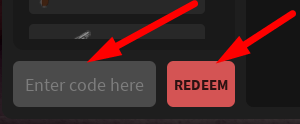 The code redeeming interface in Da Battles