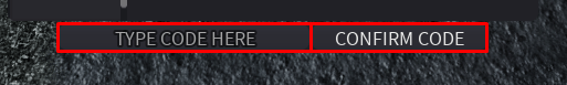 Death in the Box enter codes box and confirm code button