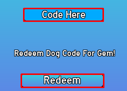 Dog Adventure enter codes box