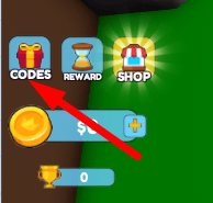 The Codes button in Don't Press The Button X