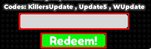 Don't Wake The Forsaken enter codes box and redeem button