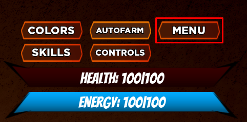 Dragon Ball Revenge menu button