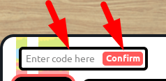The code redeeming interface in Draw a Blank