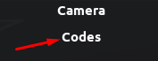 Codes button in Dreefters