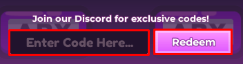 Elemental Incremental enter codes box and redeem button