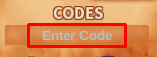 The "Enter Code" box in Elemental Odyssey Online