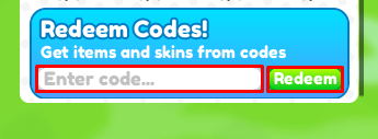 Farm a Fish enter codes box and redeem button