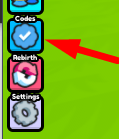 The Codes button in Farming Tycoon