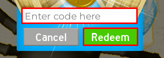 Welcome to Farmtown enter codes box and redeem button